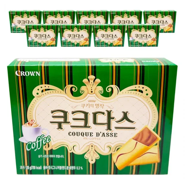 크라운제과 쿠크다스 커피 128g 10개
