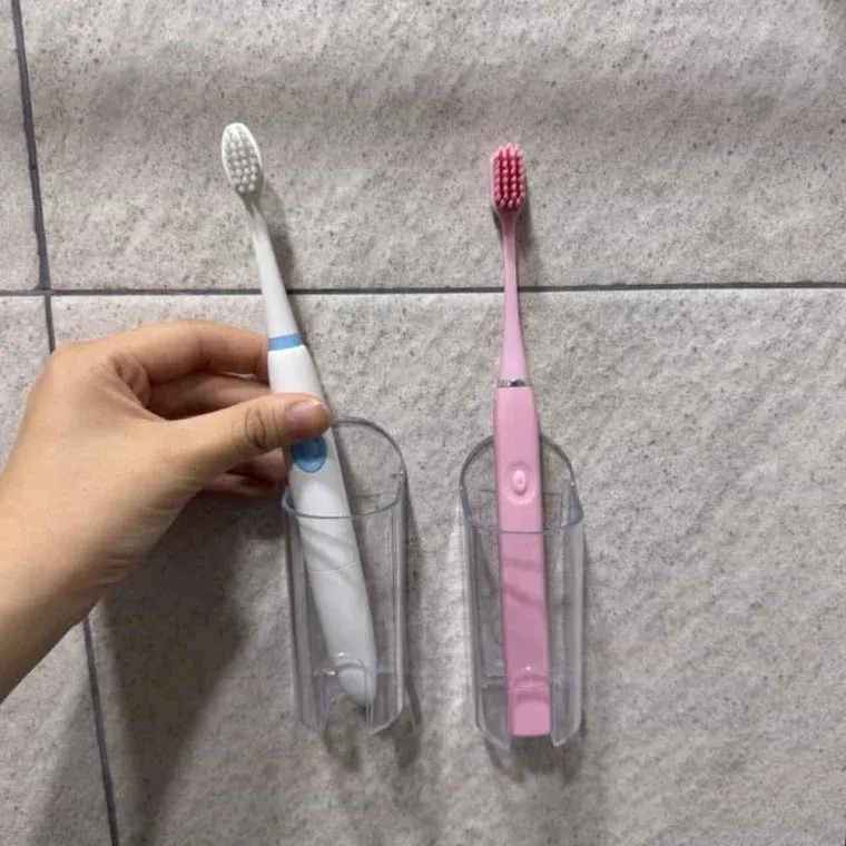 전동 칫솔꽂이 투명 칫솔통 빗통꽂이