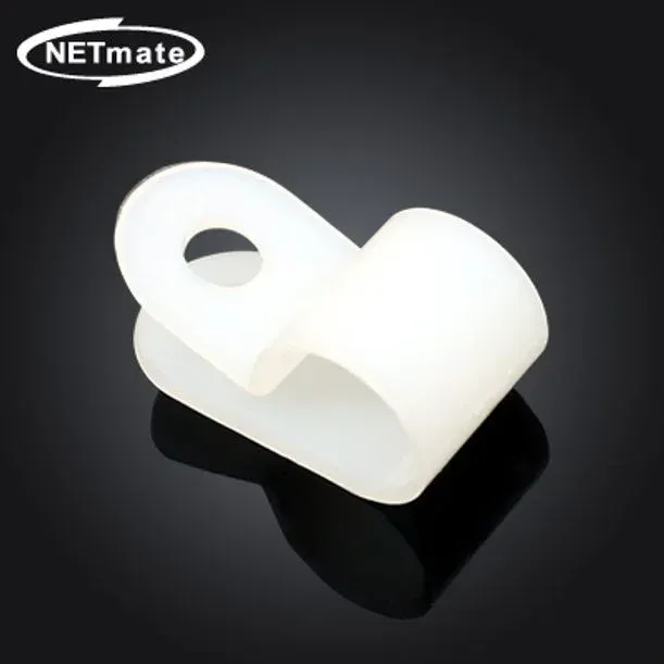 NETmate 케이블 정리용 클램프 7 9mm 화이트 100EA