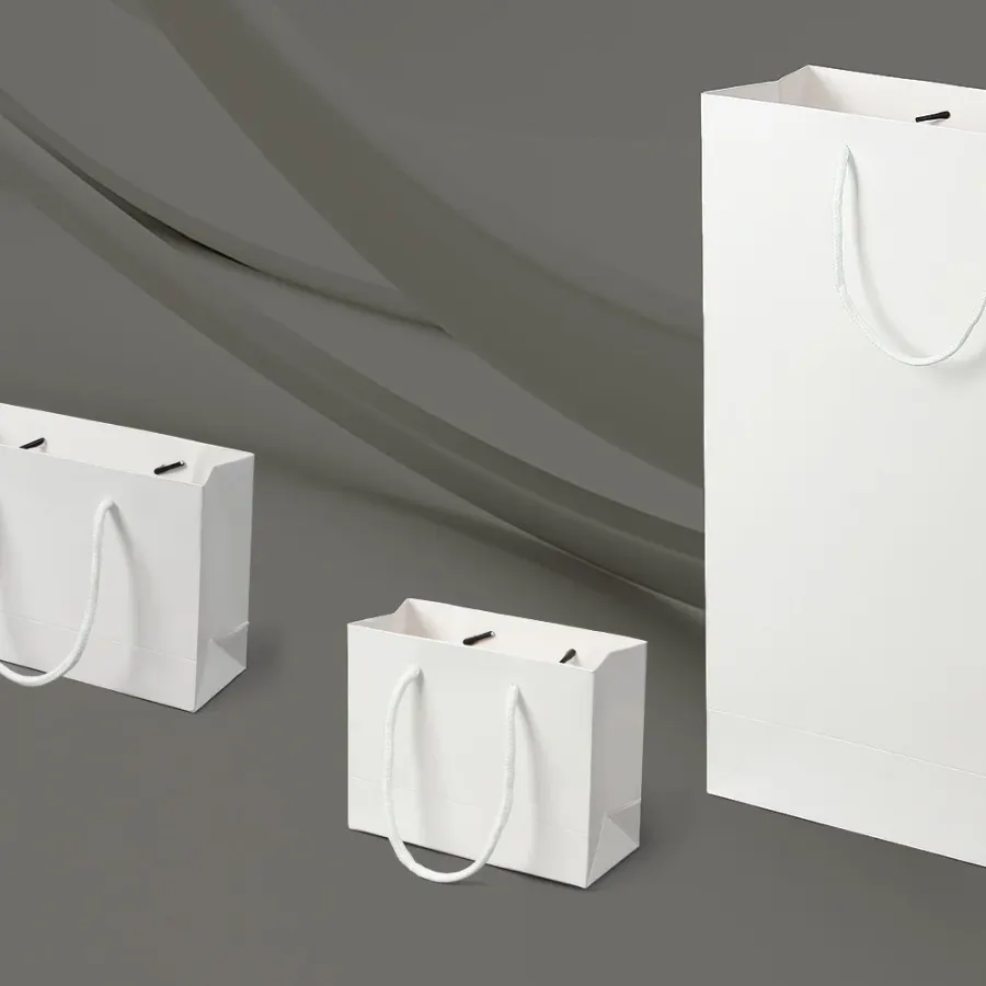 심플 무지 가로형 종이 쇼핑백 10p(15x12cm) (화이트)