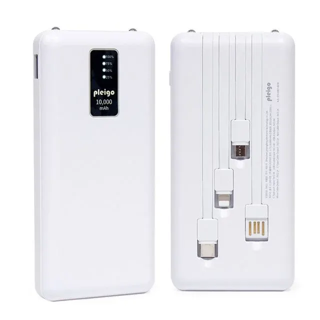 액센 보조배터리 플레이고 4in1 탈부착 케이블 10000mAh (B411)