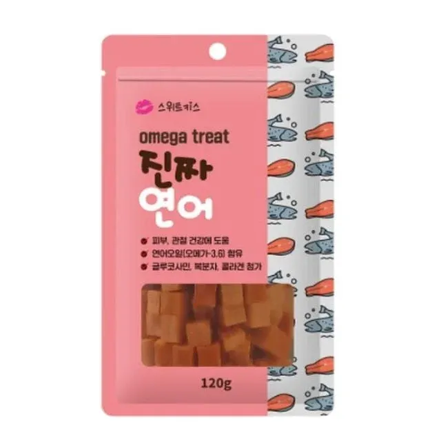 스위트키스 애견간식 진짜 연어 120g 강아지