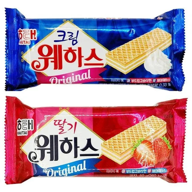 해태제과 웨하스 크림 50g+딸기 50g 각5개씩