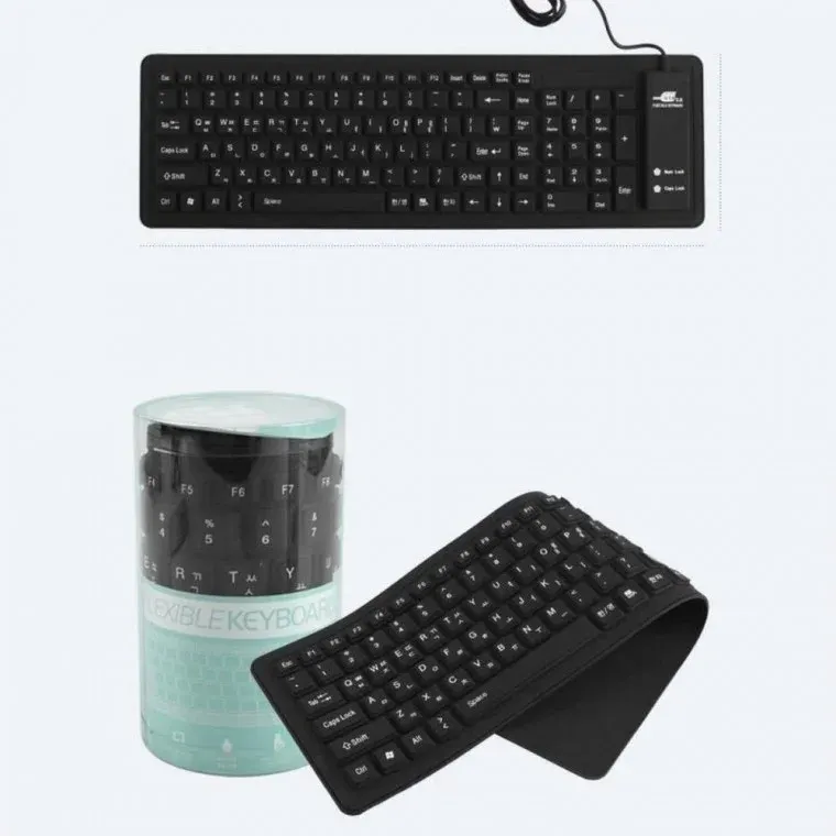 방수 실리콘 롤 키보드 방수 저소음 USB 휴대용