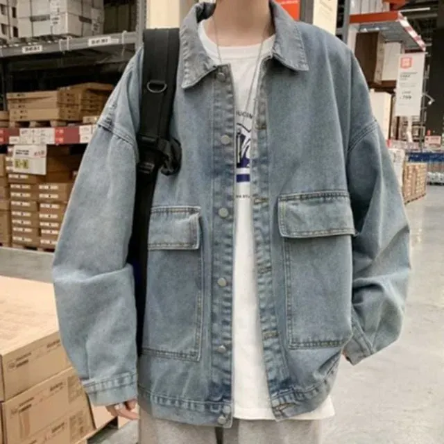 오버핏 청자켓 루즈핏 데님 빈티지 자켓 페미닌룩 데일리룩