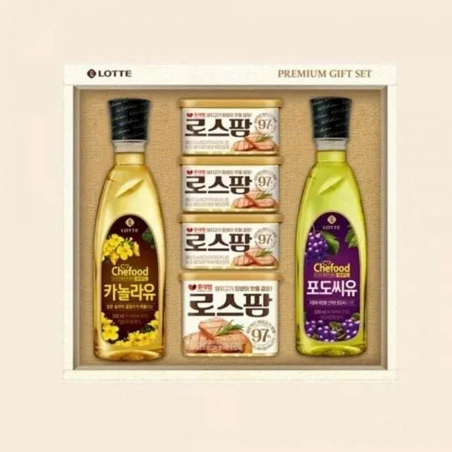 롯데 로스팜 97 프리미엄 3호 캔햄 카놀라유 포도씨유 세트