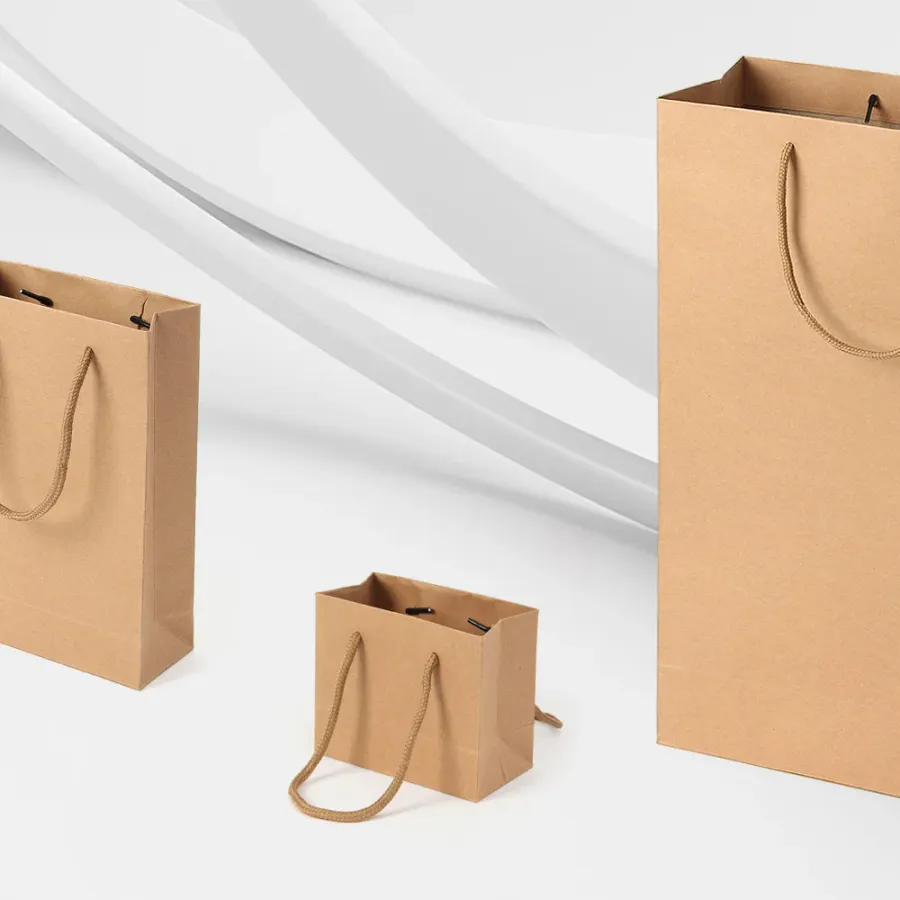 심플 무지 가로형 종이 쇼핑백 10p(12x10cm) 크라프트