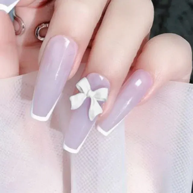 블랙 리본 젤 네일재료 화이트 네일 파츠 셀프 네일샵
