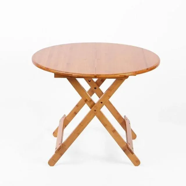 캠핑 피크닉 접이식 우드 원형 간이 테이블 70x56cm