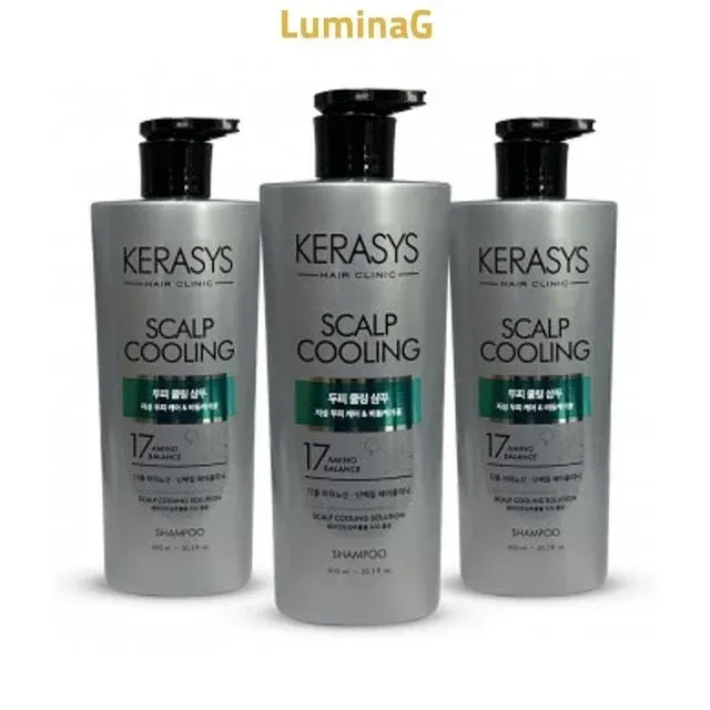 샴푸 600ml 3개 쿨링 두피 모발 세척 욕실용 헤어 케어