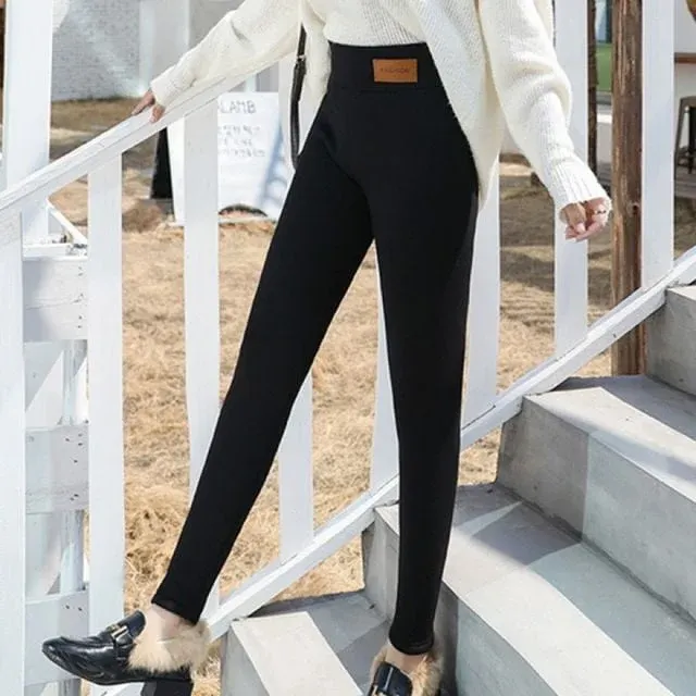 여성 기모 쫄바지 발열 밴딩 팬츠 겨울 양털 레깅스