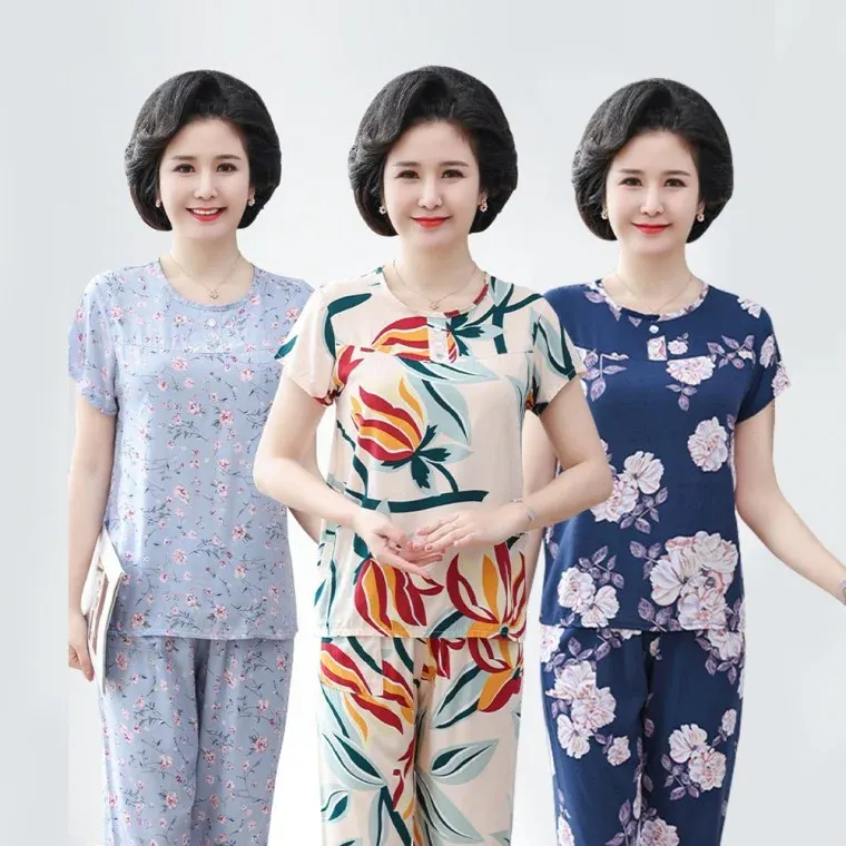 면파자마투피스홈웨어 홈웨어 여름잠옷 파자마 반바지