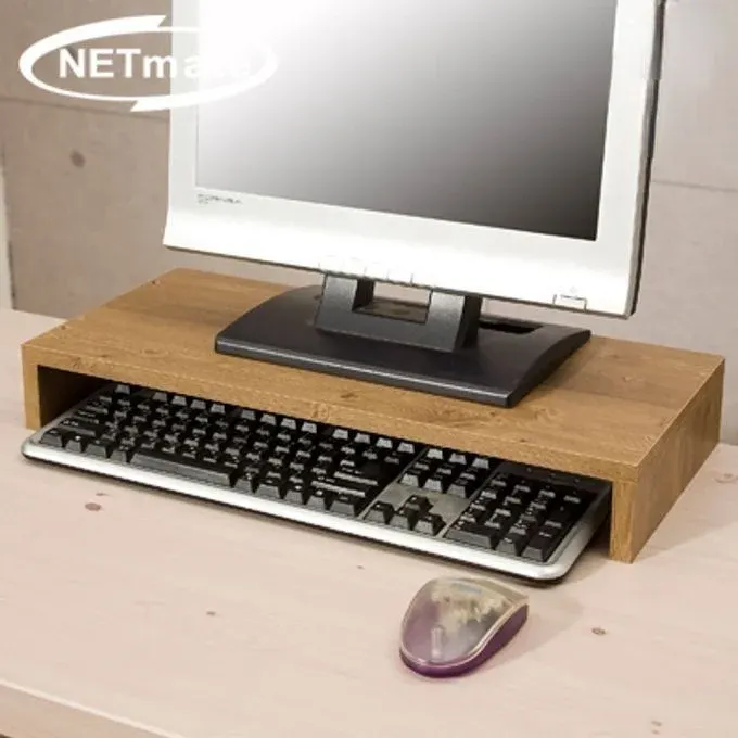 넷메이트 모니터 받침대 모니터 거치대 선반 1단 엔틱