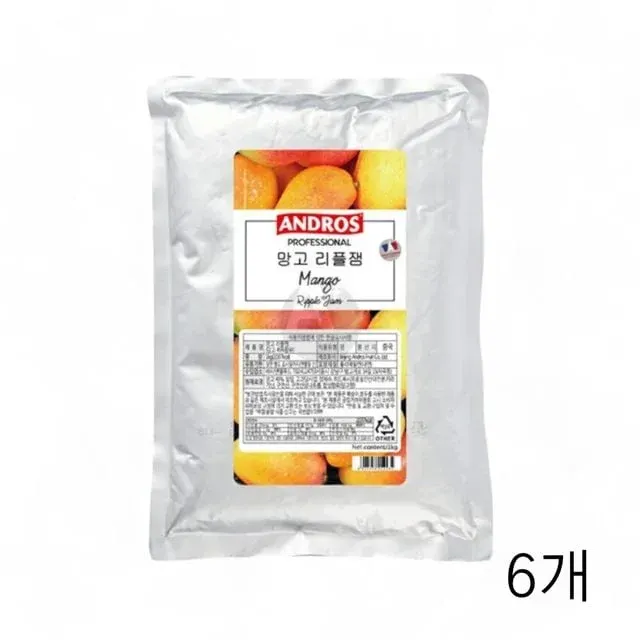 앤드로스 망고 리플잼 1kg X 6개 과일잼 토핑 식빵잼