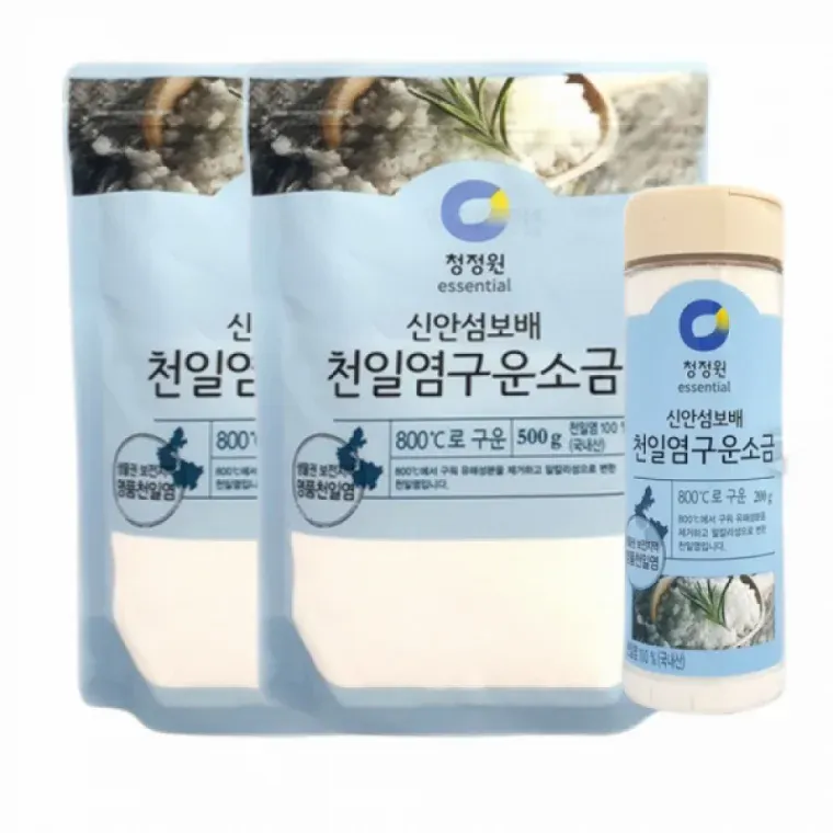 청정원 천일염 구운소금 가는 소금 굵은소금