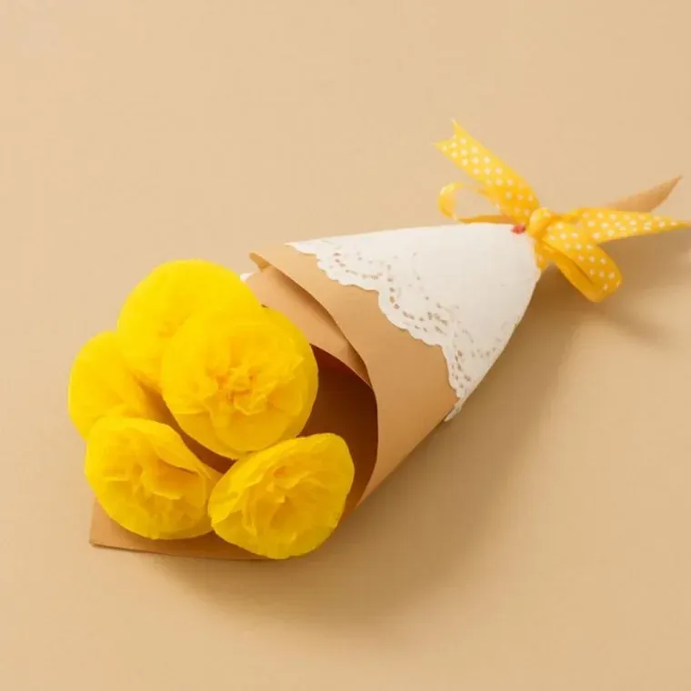 DIY 종이꽃 꽃다발 만들기 키트 졸업식 선물 옐로우