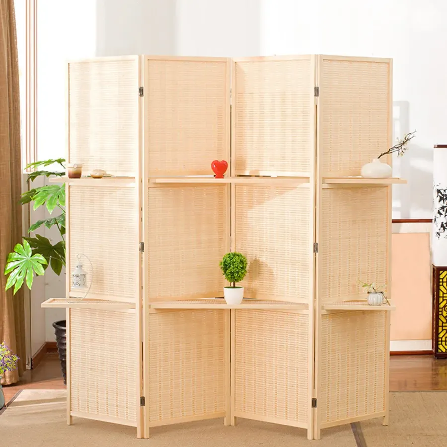 라탄 수납 4단 파티션(200cmx170cm)(베이지)