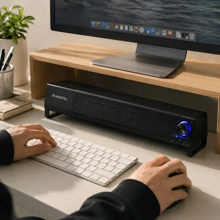 PC 모니터 데스크톱용 사운드바 스피커 USB AUX 유선 헤드폰 잭