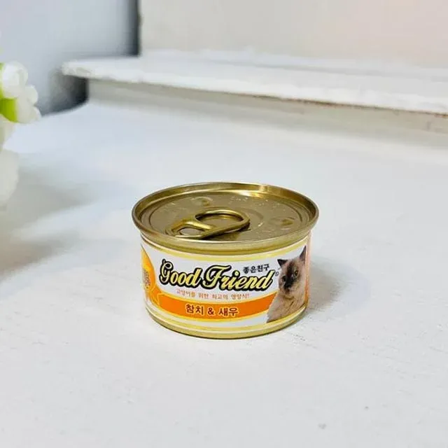 굿프랜드 고양이 간식캔 참치 새우 80g