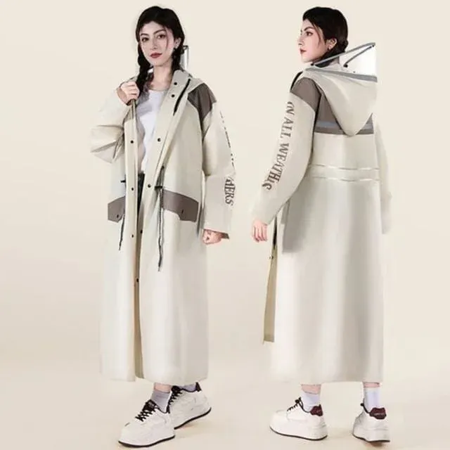 여성 레인코트 오버핏 롱 전신 우비 비옷 장마 4색
