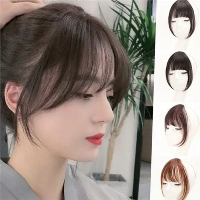 여성 앞머리 가발 시스루 뱅 가발 내츄럴 데일리 옆머리 헤어 새치