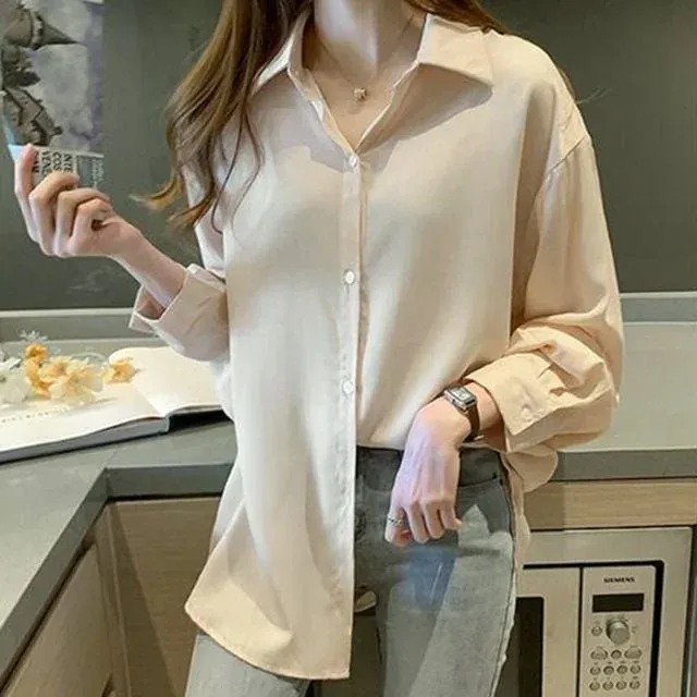봄 가을 여성 셔츠 쉬폰 카라 블라우스 봄블라우스 봄셔츠