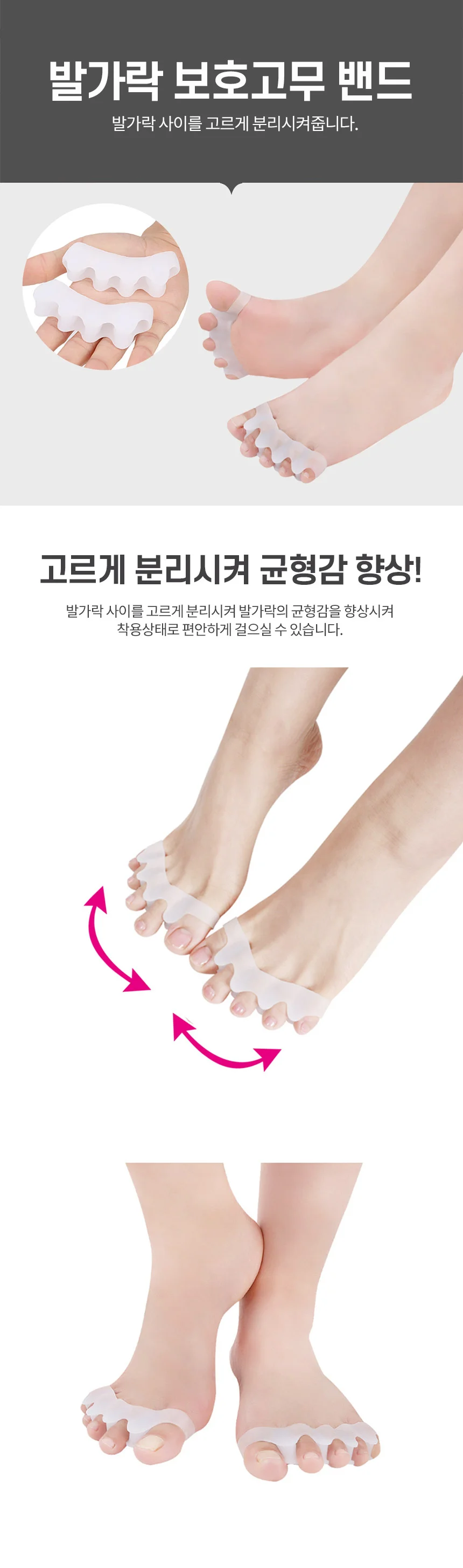 발가락 보호 고무 밴드 발보호 용품 건강 보호대 패드 상세2