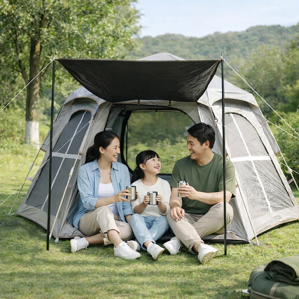 3~4인 헥사온 육각돔 원터치텐트 3000pu 방수 그늘막