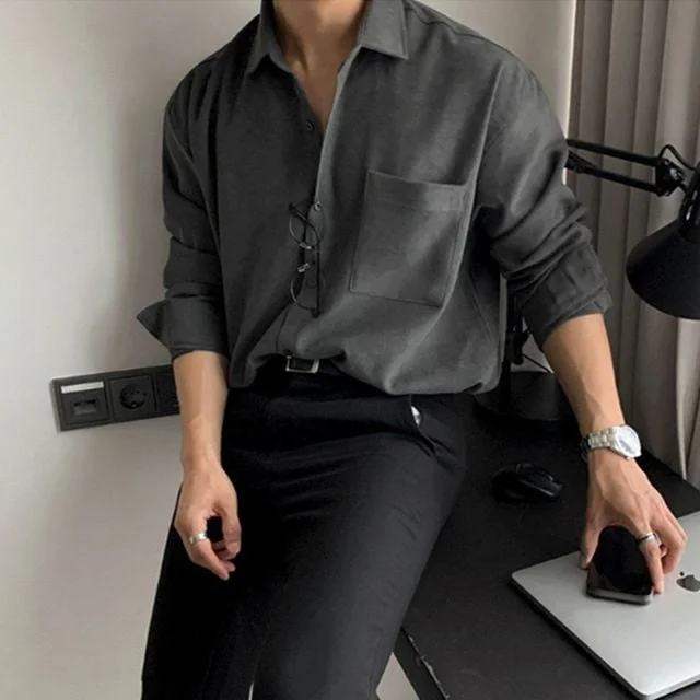 남자 데일리 모던 긴팔 셔츠 정장 기본 남방