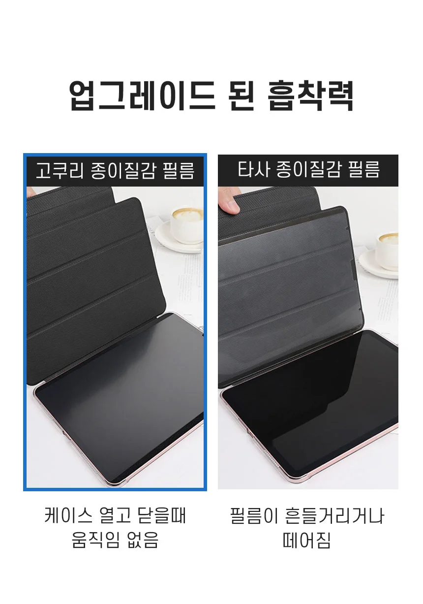종이질감 액정보호 마그네틱 필기 필름 종이 보 상세5