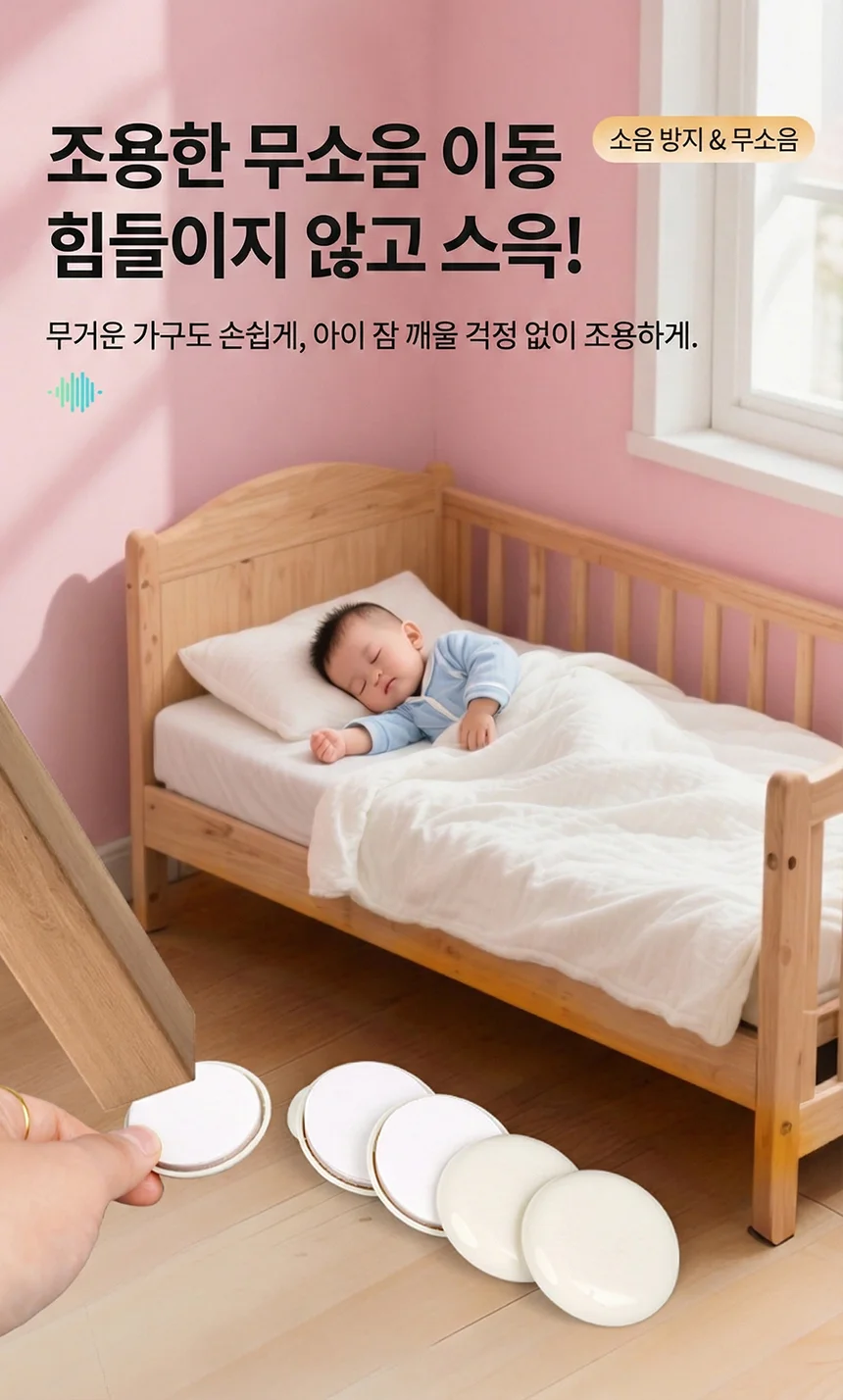의자 가구 충격 소음 방지 패드 스티커 발커버 2.5cm 상세5