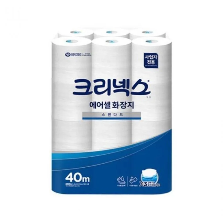 크리넥스 물에잘녹는 에어셀 롤화장지 40M 24롤