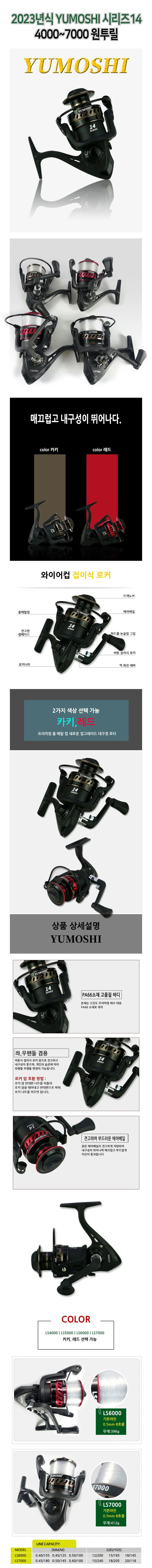 유모시 스피닝릴 낚시릴 바다릴 민물릴 낚시대 핸들 상세2