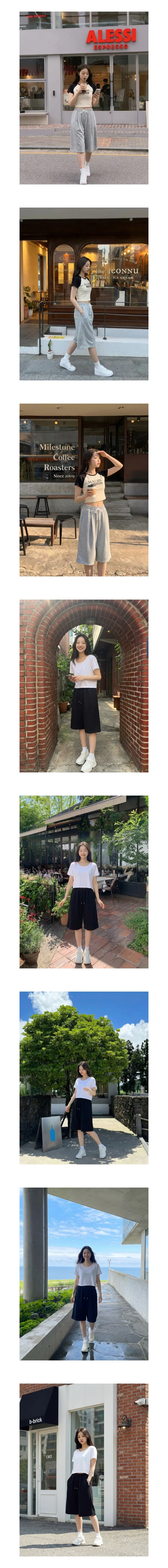 남녀 버뮤다 팬츠 공용 필수템 페미닌룩 데일리룩 상세2