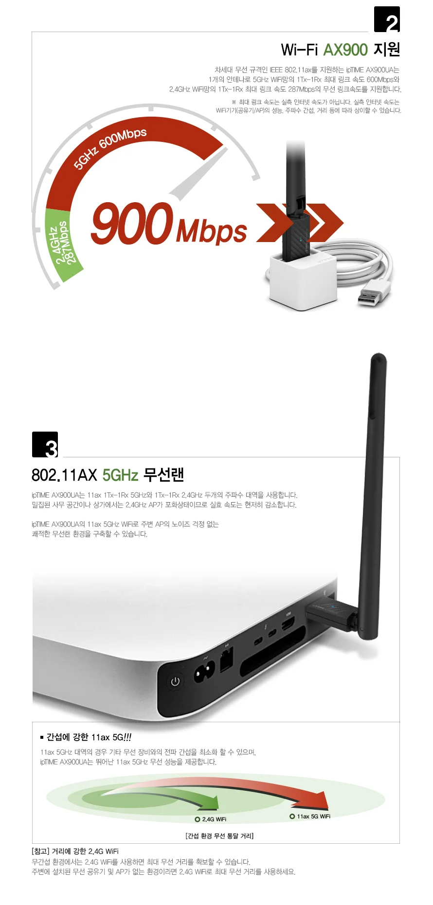아이피타임 WIFI6 USB 수신기 컴퓨터 무선 랜카드 상세2