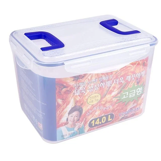 반찬통 용기 보관 밀폐용기 플라스틱 직사각 정리 투명 38호 14L