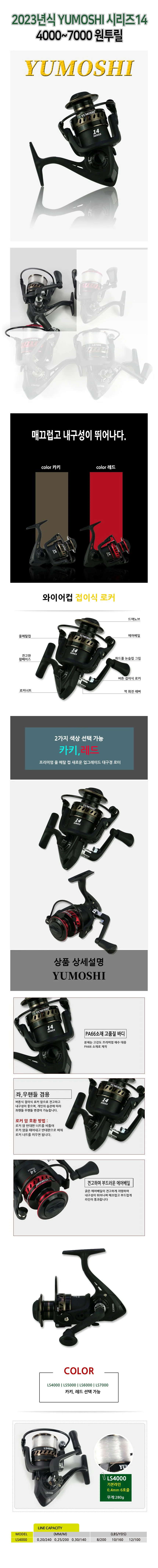 유모시 스피닝릴 낚시릴 바다릴 민물릴 낚시대 핸들S4 상세2