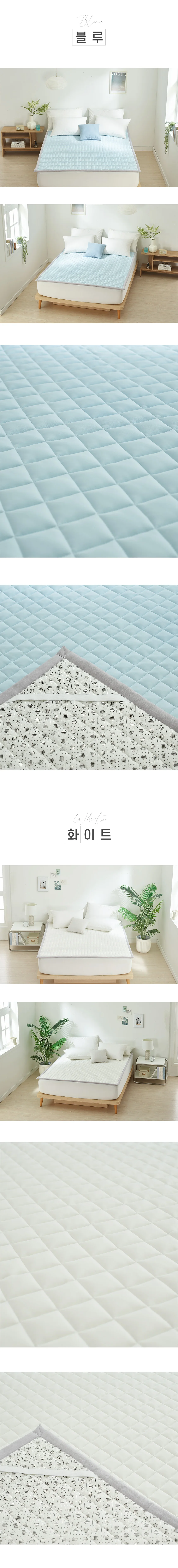 아이스쿨 냉감 여름패드 고정밴드 침대 패드 (120x200) (160x200) 상세4