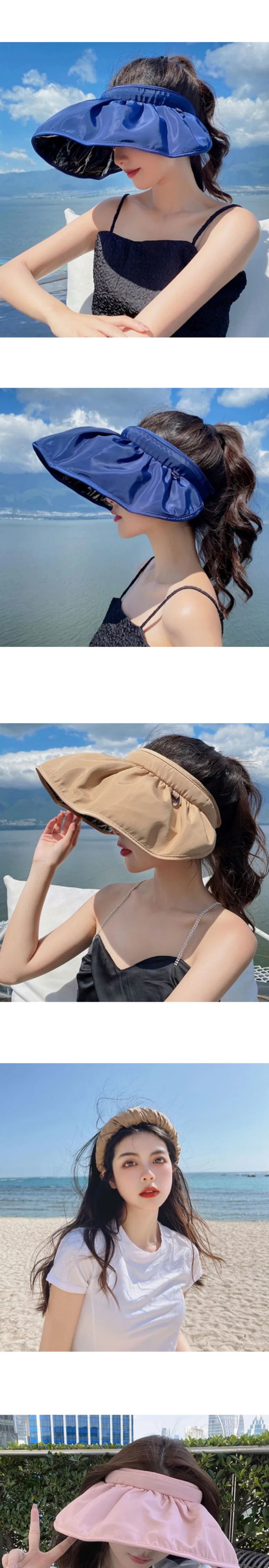 여성 자외선차단 와이어 돌돌이 썬캡 챙모자 상세4