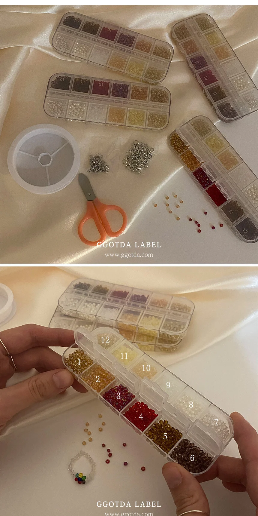 입문자용 비즈 만들기 키트 세트 DIY 버전2 12color 상세4