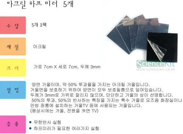 (SC) 아크릴 하프 미러 5개 상세1
