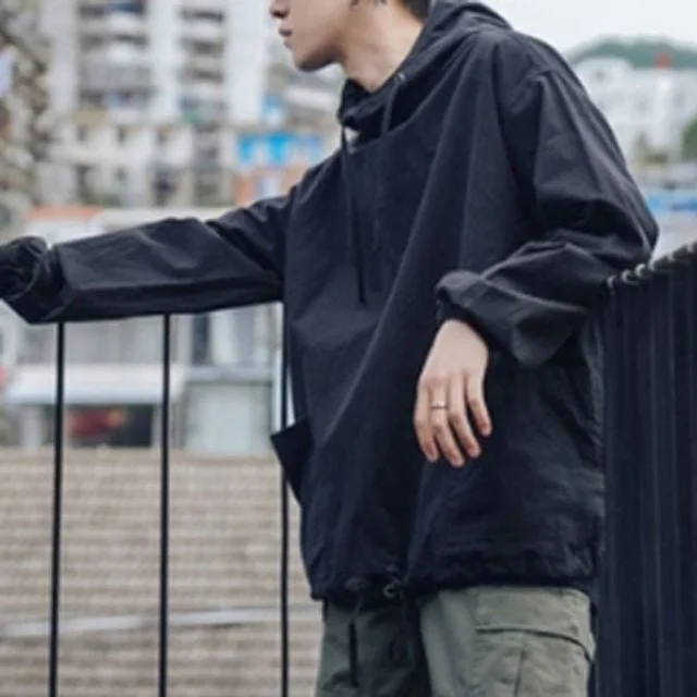 남성 바람막이 후드티 가을 점퍼 간절기 아우터 모자달린 티셔츠