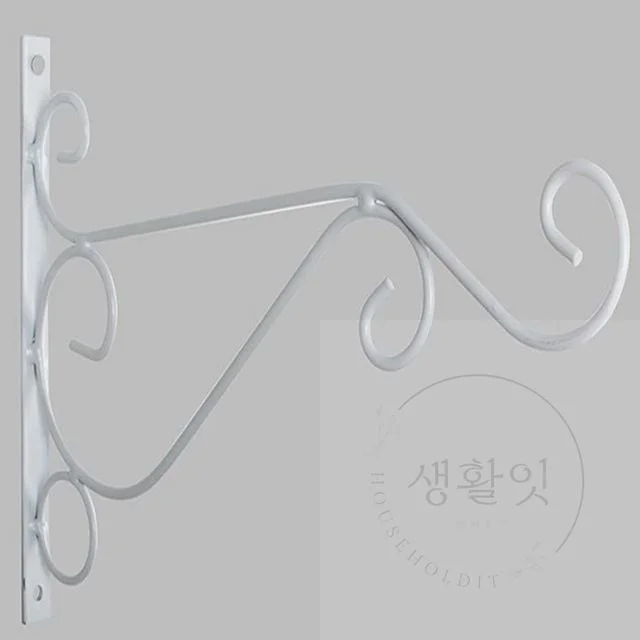 철제벽걸이화분걸이 25x2x20 화이트 거실벽인테리어 벽데코 행잉식물 철제벽장식 공기정화식물