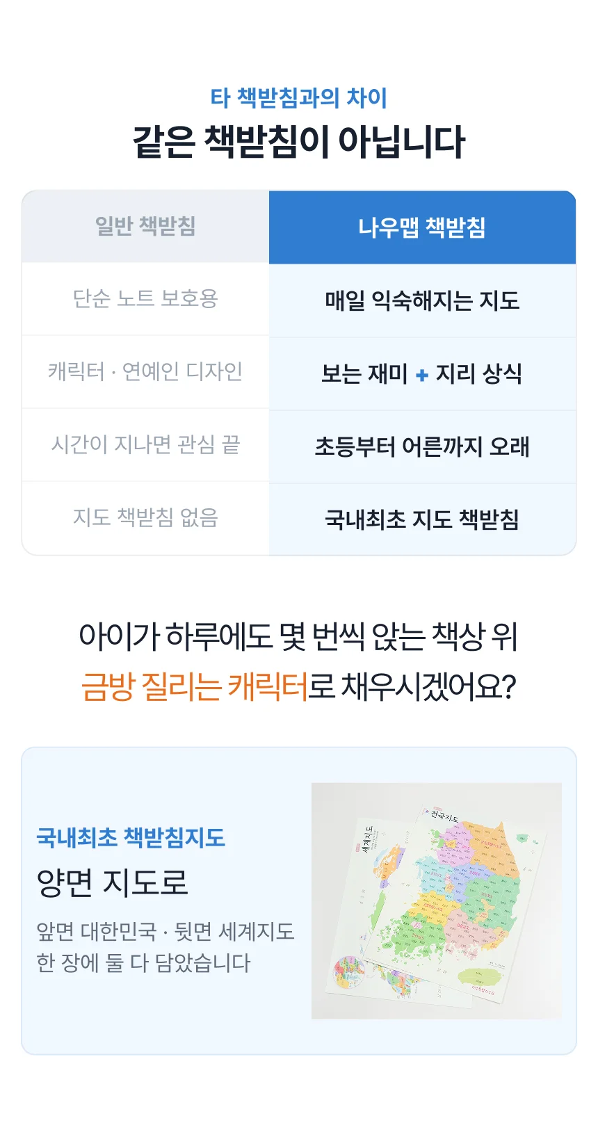 전국 세계지도 A4 양면 책받침 우리나라 지도 세계여행 상세5