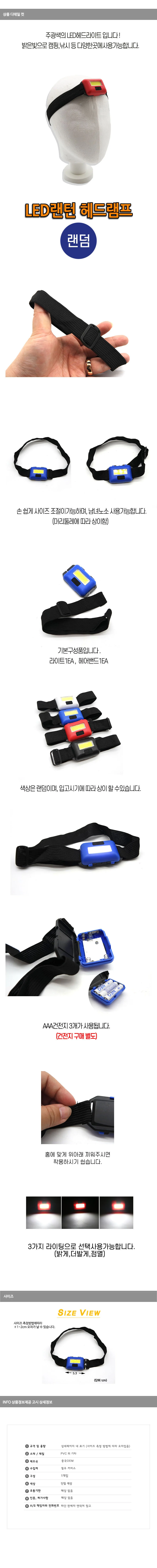 충전식 LED 헤드램프 캠핑 낚시 작업용 휴대용 상세1