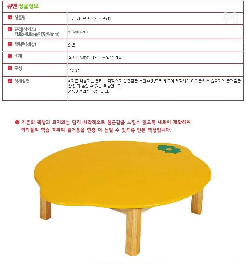 좌식책상 유아책상 아동 공부책상 유아월드 상세1
