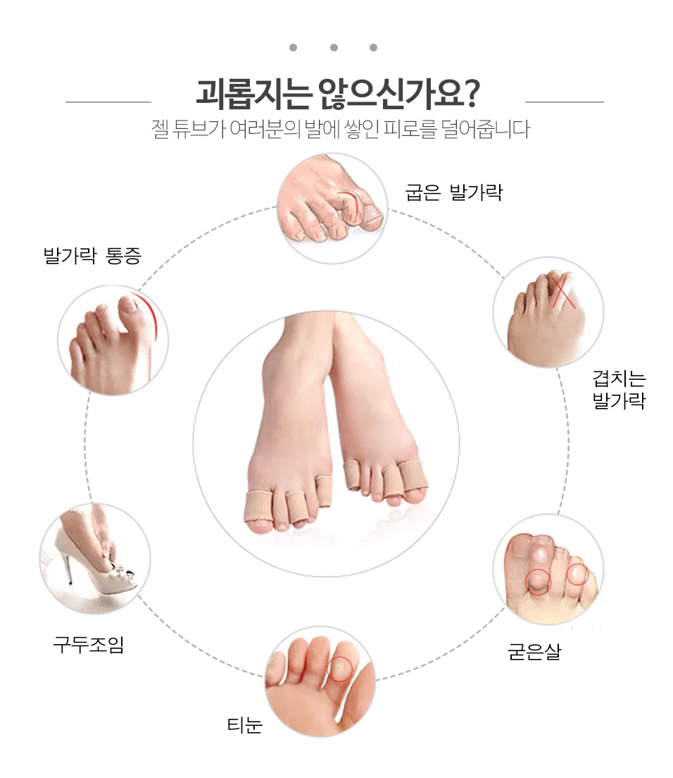 손가락 발가락 굳은살 티눈 보호대 실리콘 젤튜브 상세2