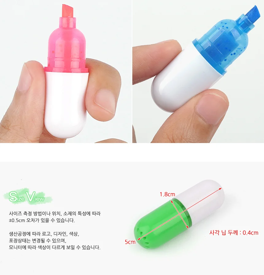 6P 미니 형광펜 마킹펜 문구 밑줄펜 펜선물 필기구 판촉물펜 상세9