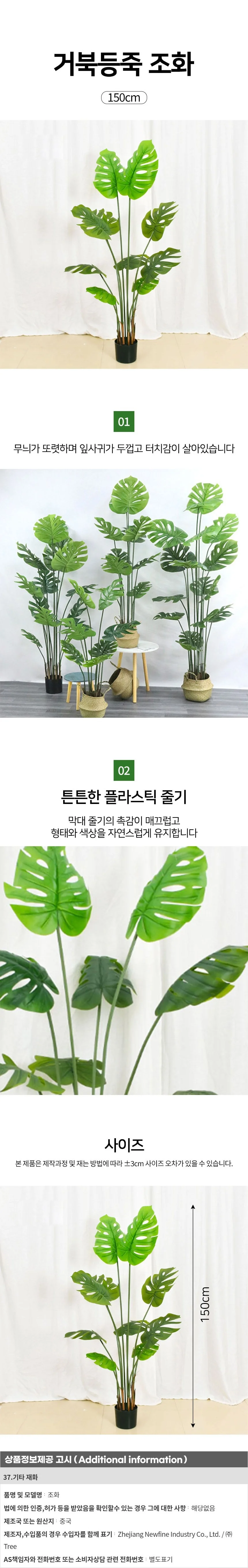 몬스테라 조화(150cm) 상세1
