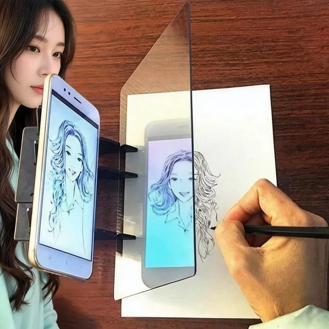 반사 그림 그리기 연습 보드 도안 스케치 투명 유리판 트레이싱 드로잉 미술 도구